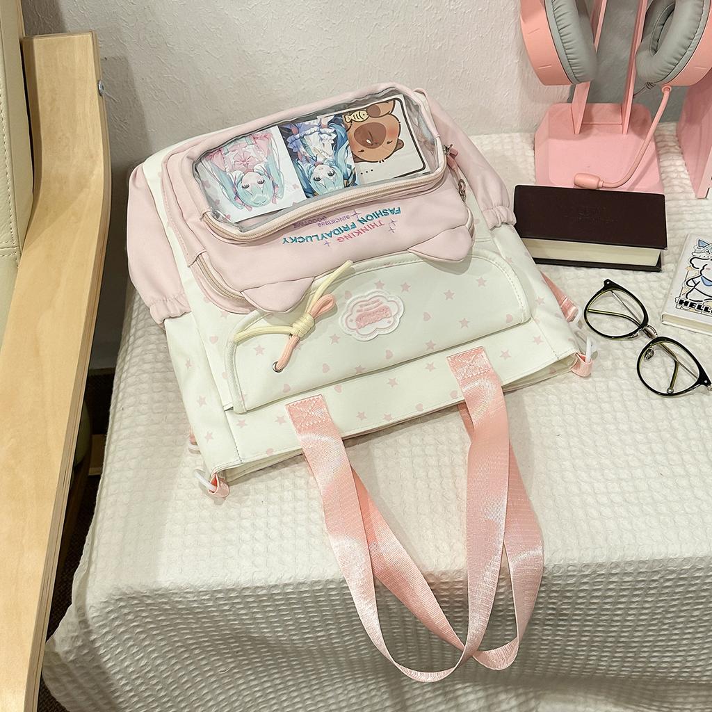 Schultasche süße Sternkatze Mittelschüler Schultasche Oberschule große Kapazität Schülerrucksack klein frisch Mädchen Schmerzbeutel Babytasche