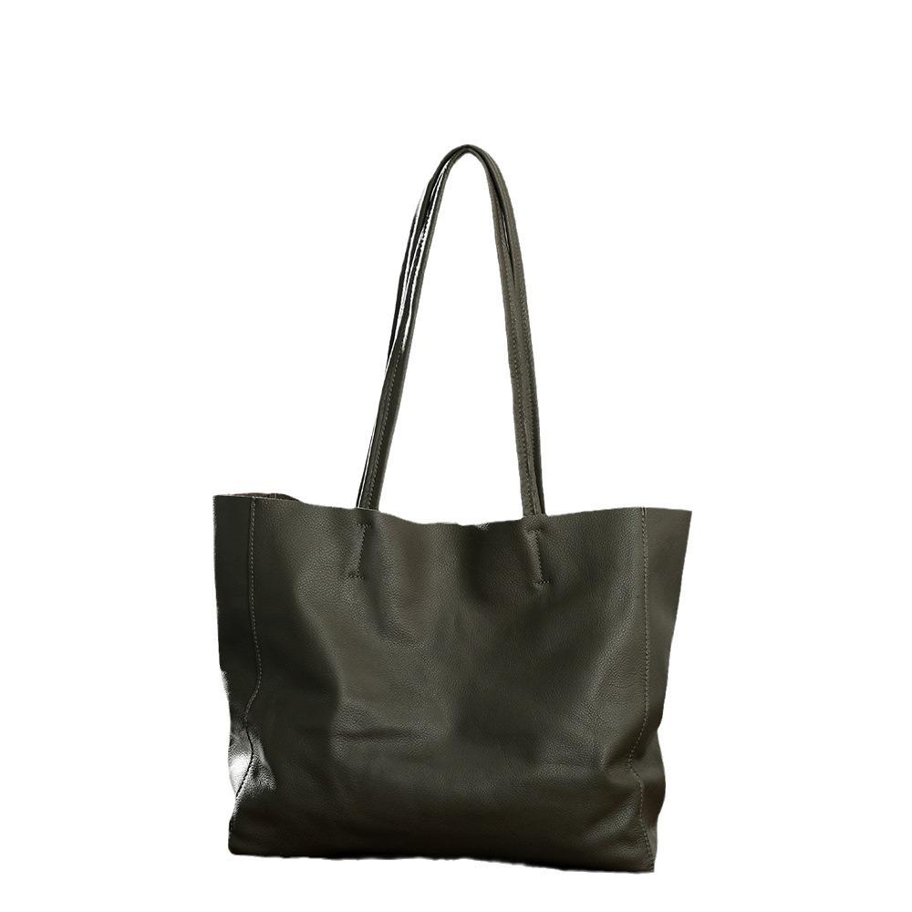 Top-grain Cowhide Large Shopping Bag Genuine Leather Women's Casual and Simple Tote Mother Bag Women's Designer Luxury Bag
