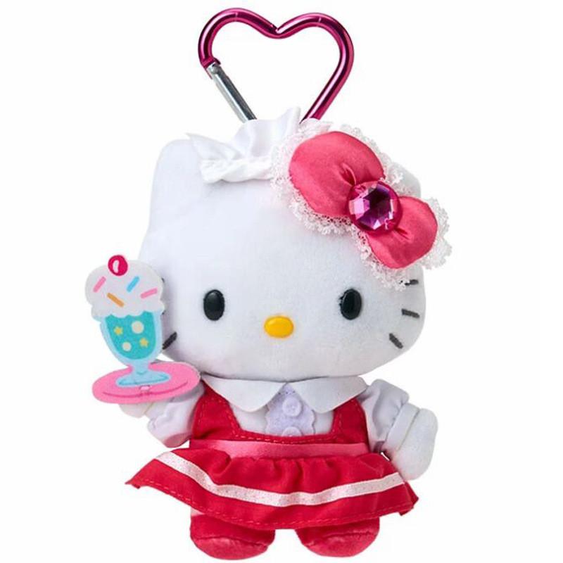 Hello Kitty Cat Plush Keychain With Velvet Embroidery For Girls And Collectors Red Blue Mug