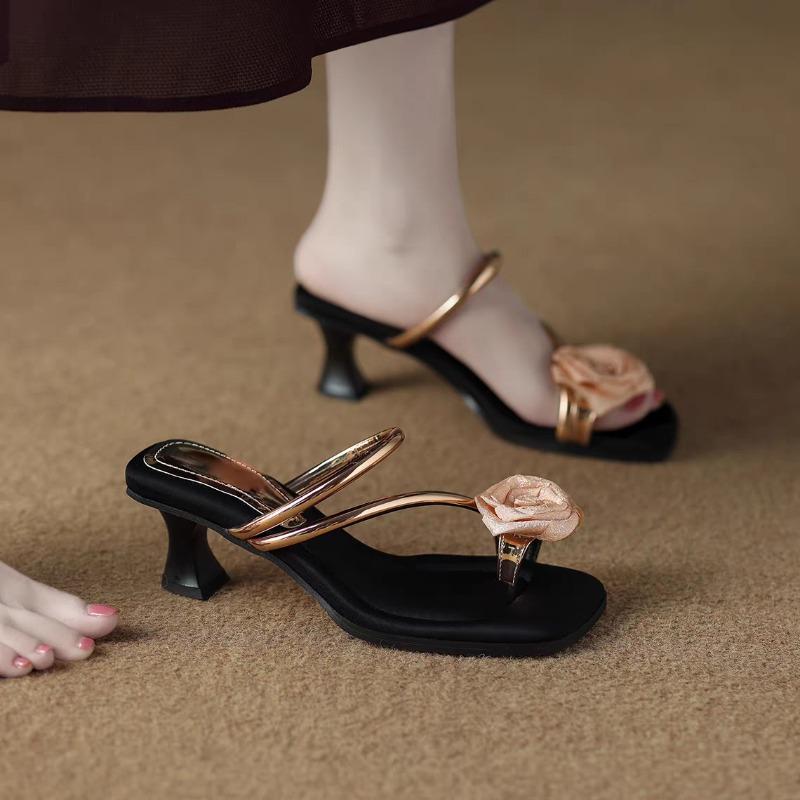 Fashion Half-drag Women's Outward Wear 2025 Summer New Beautiful, Giant, Good-looking, Stiletto High-heeled Fashion Sandals and Slippers
