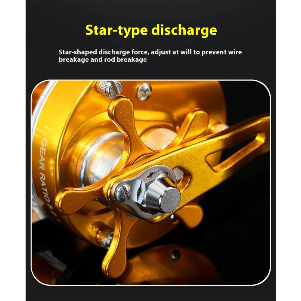 Single Rocker Drum Reel 40L50L60L Double Brake System 2+1BB Jumping Ship Sea Fish Fishing Die-casting Reel Catching Salt Water