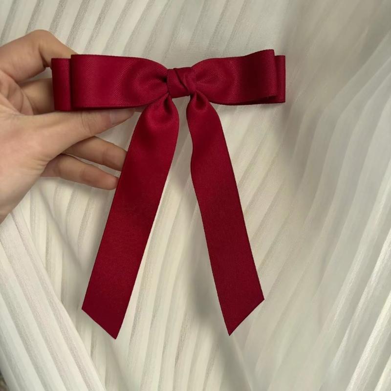 Summer Spring Elegances Long Ribbon Bowknot Hairpin for Woman Ponytail Hair Clip