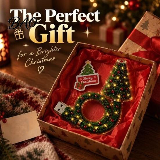 Holiday Party Decor Christmas Tree Projection Light, USB Plug-and-Play LED Projector with 6 Festive Indoor Light Scenes, Flexible Gooseneck