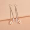 Personalized shell pendant, pearl fringed women's alloy earrings.