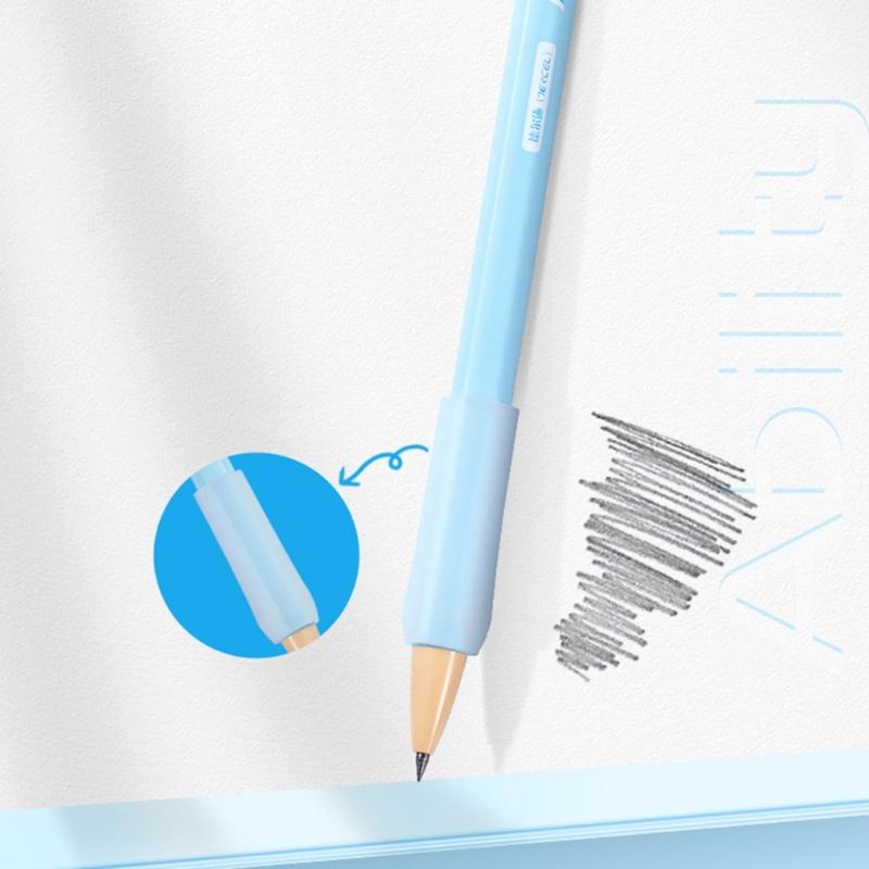 Student Mechanical Pencil Slip Resistant Silicones Grip, Posture Correction Automatic Pencil Twist Action for Student