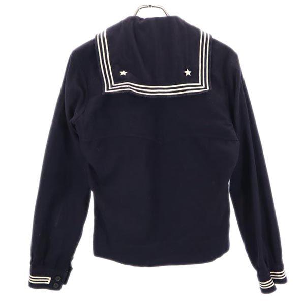 NAVAL CLOTHING FACTORY 60s Wool Sailor US NAVY United States Navy Long Sleeve Military Shirt Men's Used