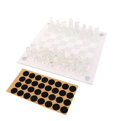 1Set Craft Glass Chess Set Acrylic Chess Board Anti-Broken Chess Game