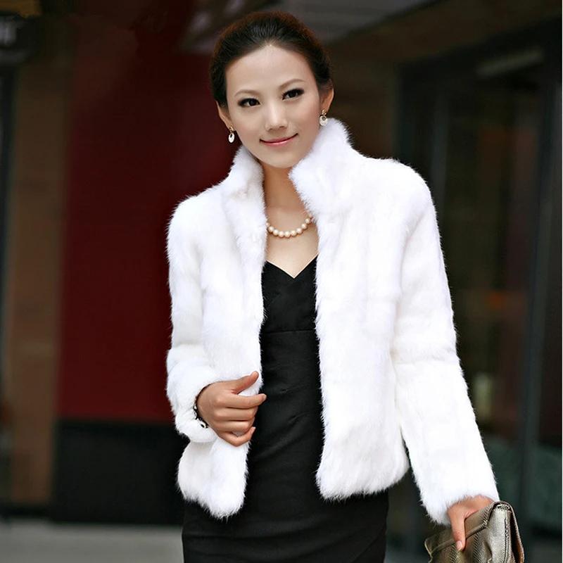 Heißer Verkauf Winter Frauen Echt Kaninchen Pelzmantel Natürliche Warme Kaninchen Pelz Jacke Dame Mode 100% Echte echtem Kaninchen Oberbekleidung