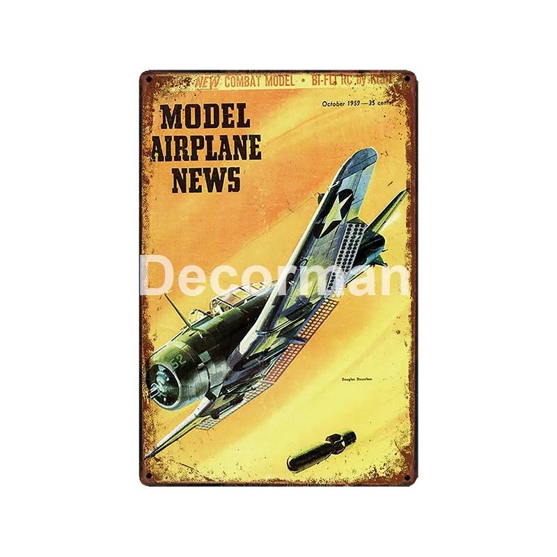 [ DecorMan ] Fighter US ARMY TroopsMetal Signs Airplane Decor LT-1988