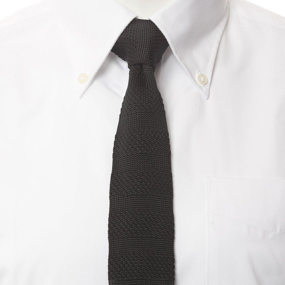 [ao-LABEL] Woven Pattern Knit Tie, Black