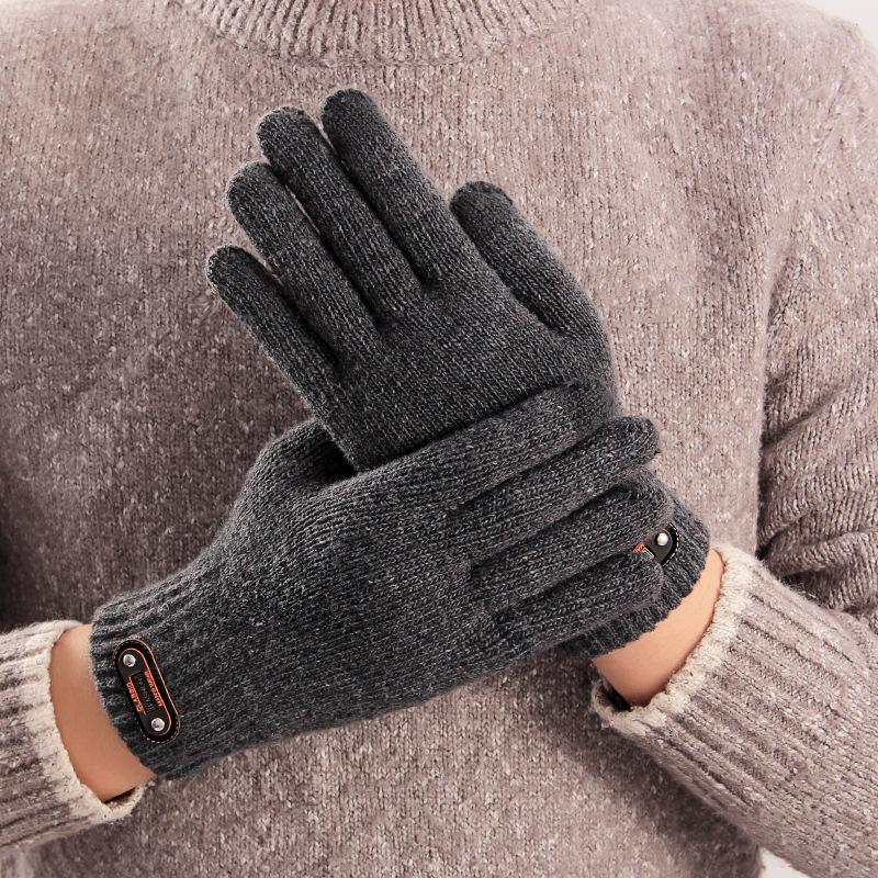 Damen Herren Warme Winter Touchscreen Handschuhe Stretch Klassische Strick Fäustlinge Wolle Vollfinger Outdoor Radfahren Fahrhandschuhe