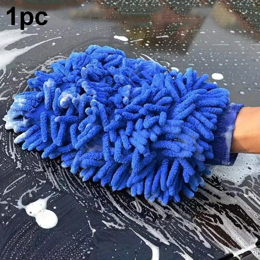 1pc Chenille Plush Gloves Car Cleaning Thickened Doublesided Car Cleaning Tools Ultrafine Fiber Car Washing Gloves Washing Tools 1pc синий