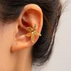 Gold earrings, new alloy jewelry, niche light luxury starfish earrings, women's earbone clips.