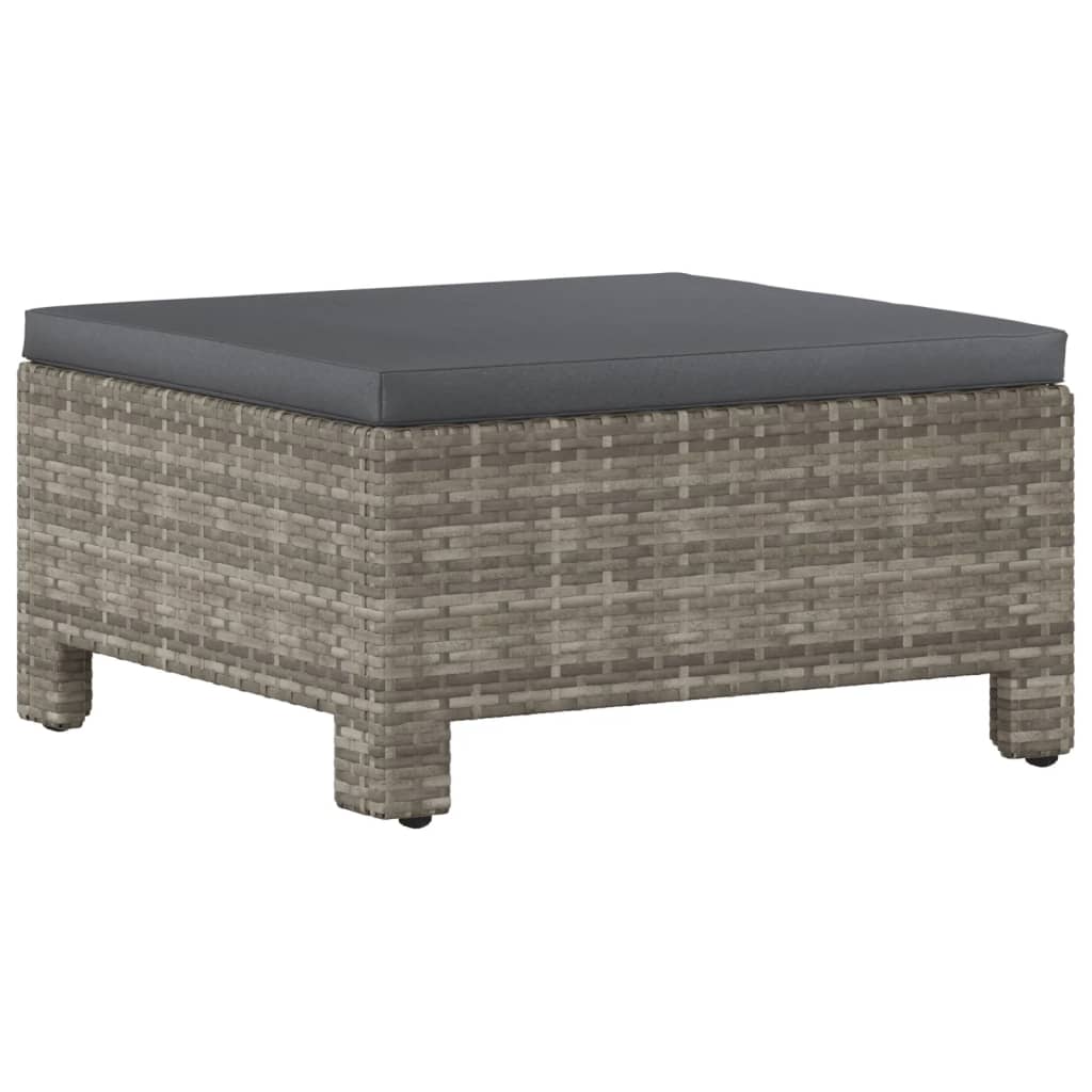 vidaXL 5-tlg. Garten-Lounge-Set mit Kissen Grau Poly Rattan