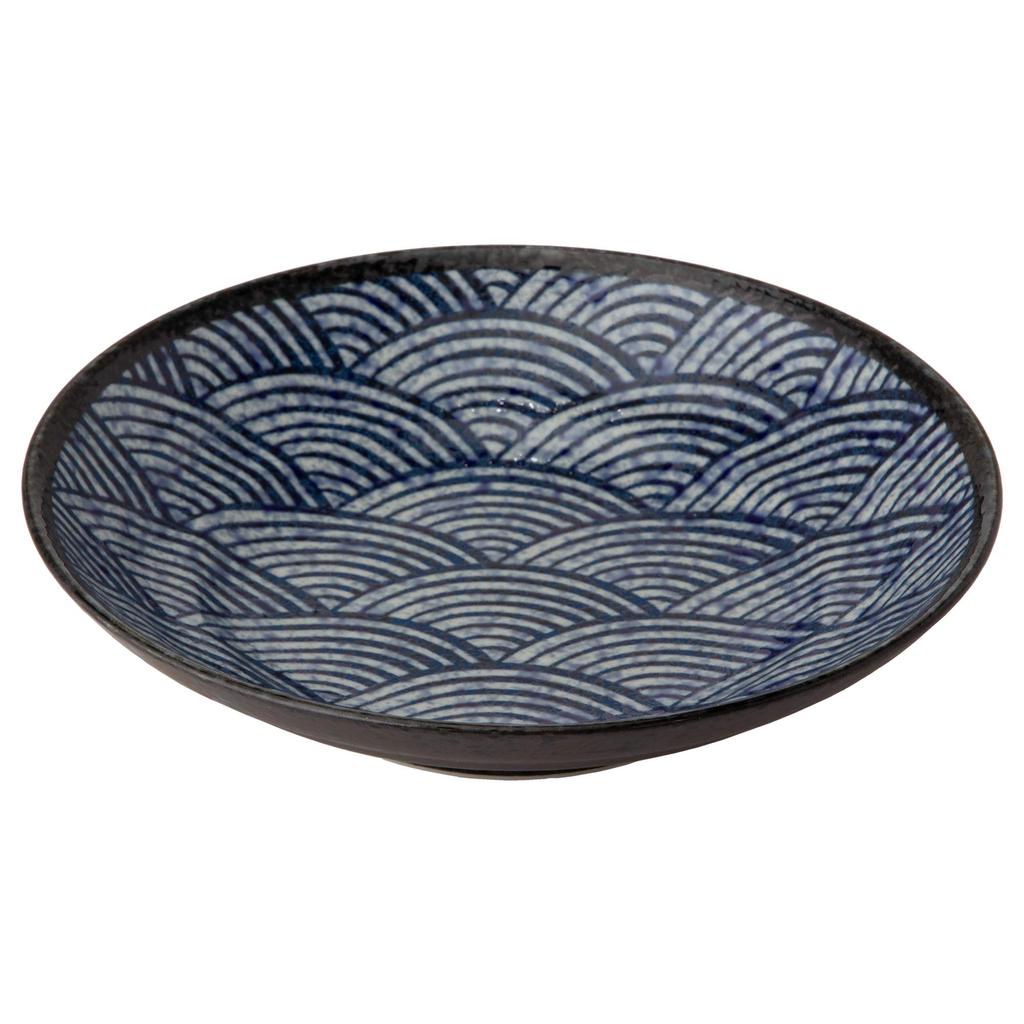 Mino Ware Qinghai Wave -Edo Komon- Noodle Plate W20237