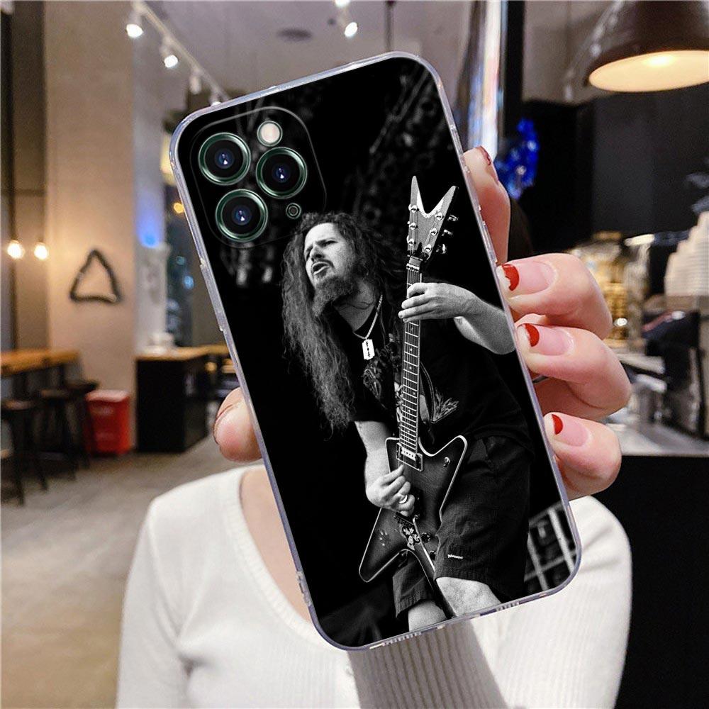 Průhledné pouzdro pro Apple iPhone 12 11 13 Pro Max mini XS X XR 7 8 Plus SE Pouzdro Kryt Pantera Dimebag Darrell Guiar Rock Band