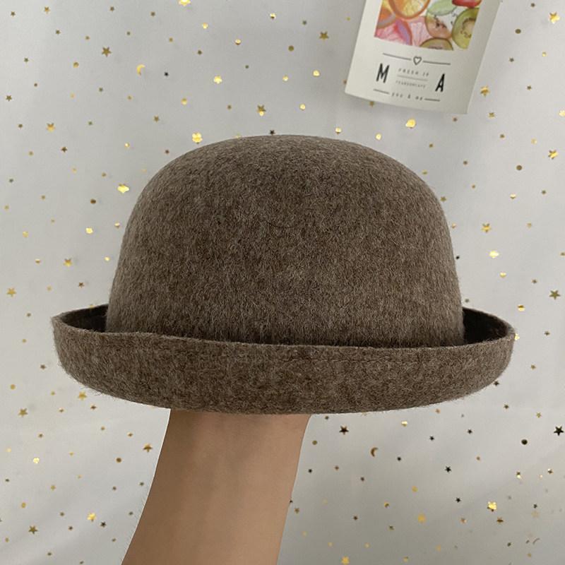 Retro Woolen Top Hat Autumn British Literature and Art Cute Playful Age-reducing Casual Versatile Crimping Basin Hat Tide