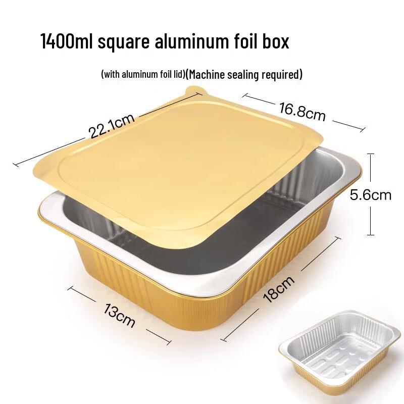 Sanbile Einweg Rechteckige Aluminiumfolie Essensbox