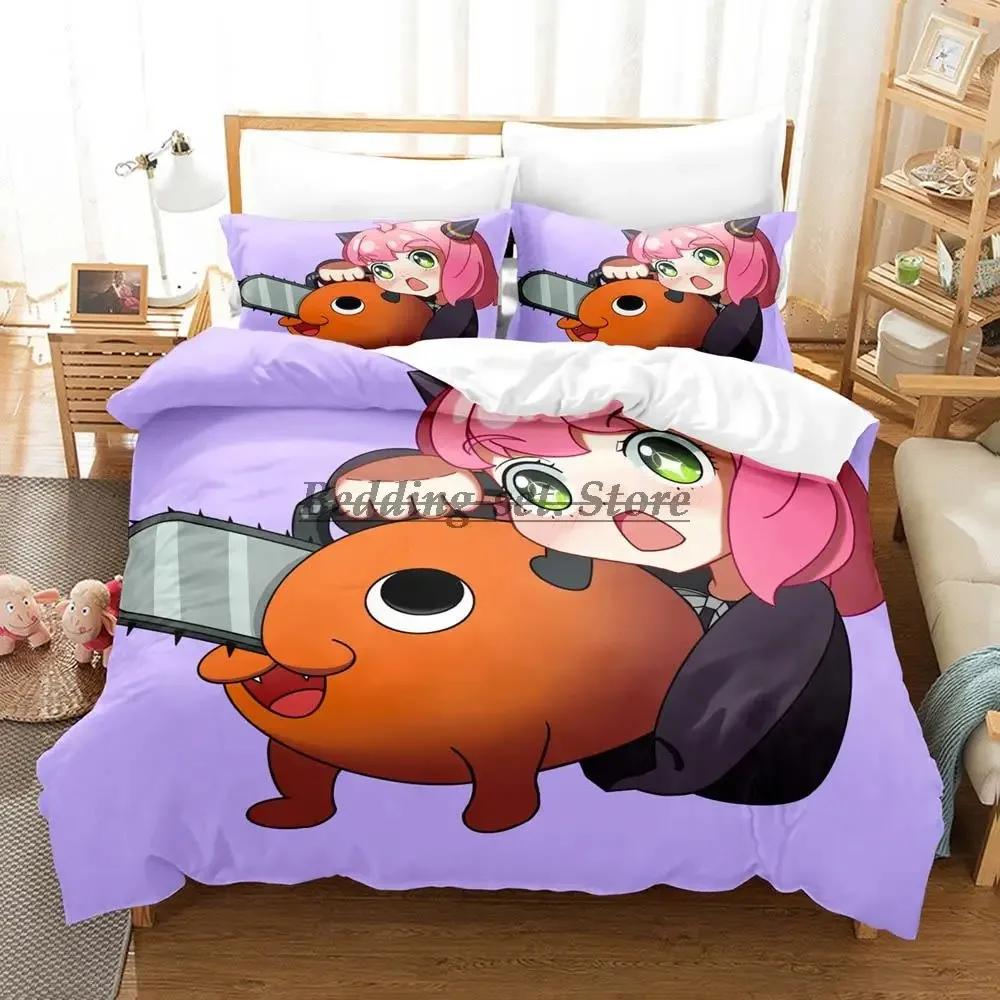 2023 Chainsaw Man Pochita Bedding Set Single Twin Full Queen King Size Bed Set Aldult Kid Bedroom Duvetcover Sets SPY×FAMILY
