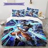 Son Goku Muster Bettwäsche, Steppbett Set Bettbezug Kissenbezug Zuhause Geburtstagsgeschenk (1 Bettbezug + 2 Kissenbezüge, ohne Füllung)