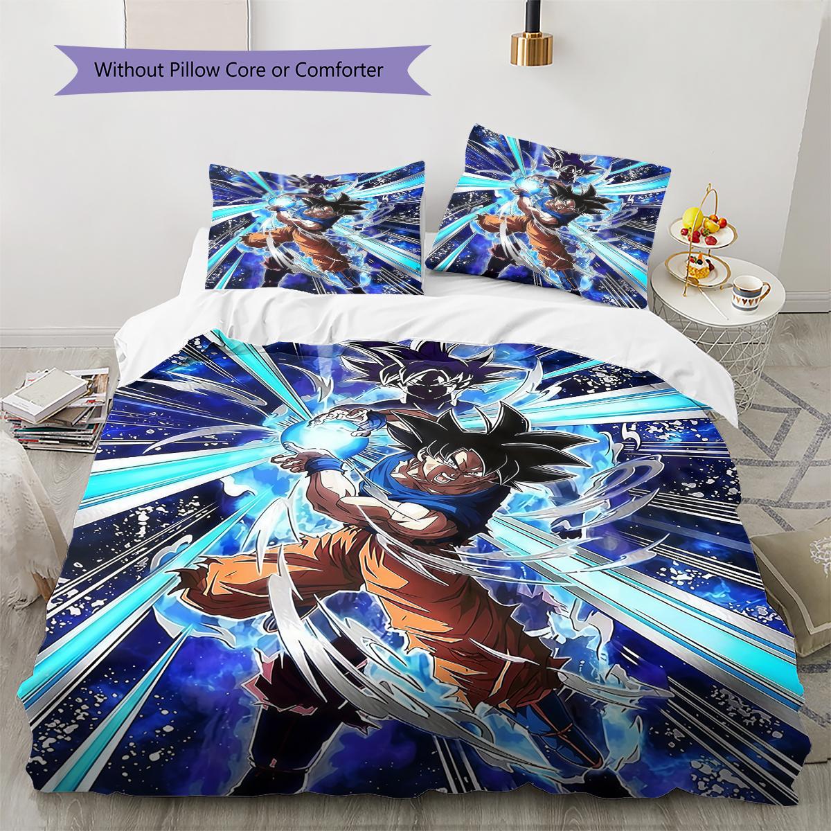 

Постельное белье с узором Сон Гоку, Комплект с одеялом, Пододеяльник, Наволочка, Домашний подарок на день рождения (1 пододеяльник + 2 наволочки, без наполнителя) 135x200cm