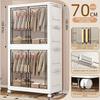 Foldable plastic storage box simple wardrobe for home bedroom closet toy storage cabinet no installation required