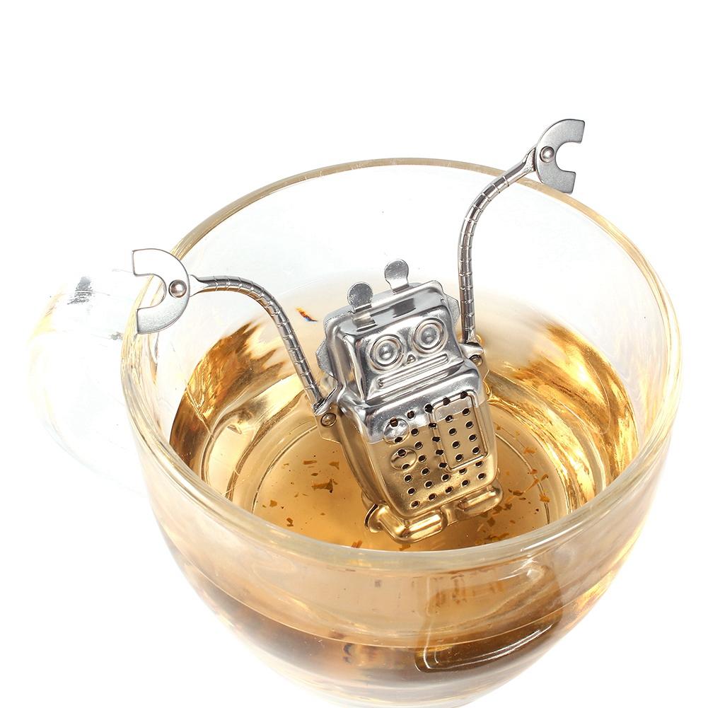 Cute Tea Infuser, Stainless Steel Loose Tea Leaf Infuser Filter Diffuser Herbal Spice Robot Shape Tea Brewing Accessories