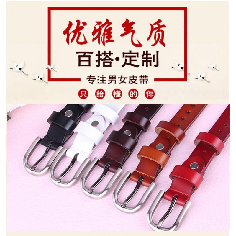 Womens Genuine Leather Belt With Hollow Cut Design Slim Width Buckle Casual Chic Waistband Jeans Office Wear