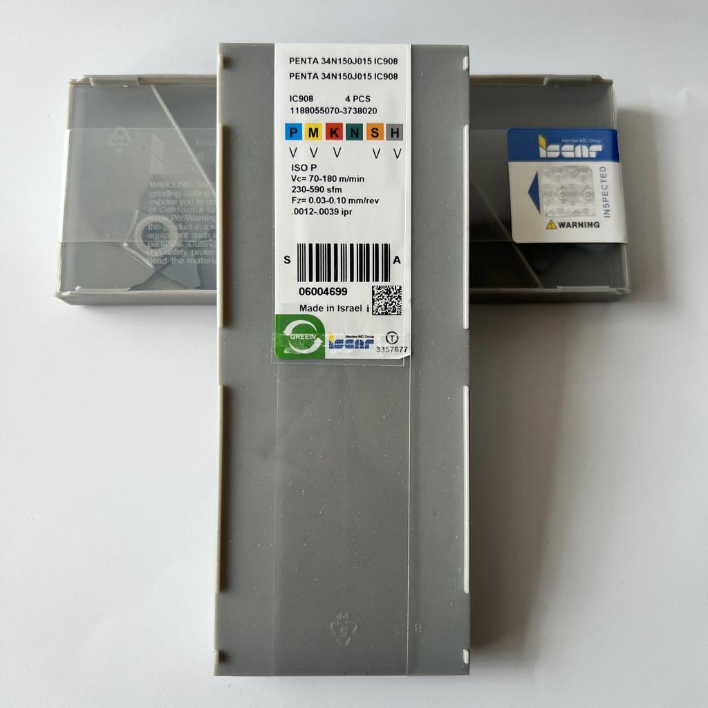 ISCAR / PENTA34N150J015 IC908 /  Industrial indexable Carbide Inserts 4 Pcs