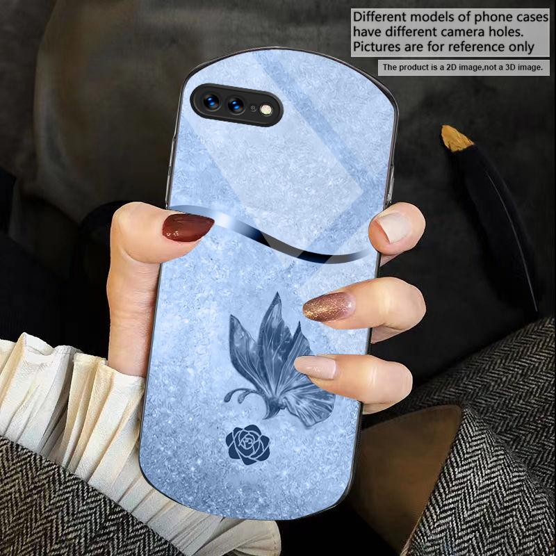 Vol Oosterse elegantie Voor iPhone 17 Air 16 15 14 Pro 13 Plus 12 mini 11 Pro Max XR X 7 8 Elliptisch Gehard Glas Telefoonhoes