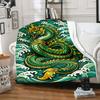 Multiple Sizes Dragon and Waves  Print Blanket Warm Soft Suitable for All Seasons for Home Sofa Travel Camping Picnics RV