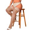 Medias sexis de talla grande para mujer, con encaje y tiras superiores, antideslizantes, hasta el muslo, de encaje negro, regalo para mujer, para discoteca, medias XXXL