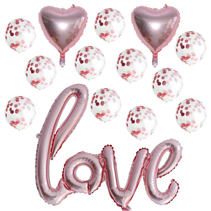 Large One-Piece Love Balloon Valentine'S Day Balloon Wedding Decoration Aluminum Film Balloon Wedding Room Arrangement Qixi Festival