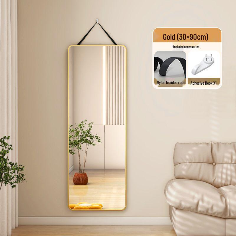 

Дзеркало в повний зріст настінне з підвішуванням на мотузці, Ідеальне для гуртожитків та спалень, Установка без свердління Thickened Anti-deformation