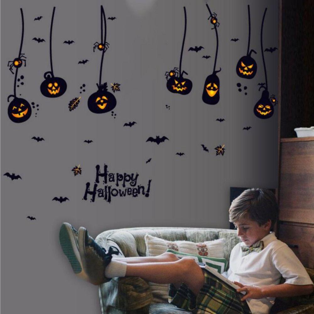 4Pcs/set Self-adhesive Bat Halloween Decal DIY Halloween Wall Sticker Living Room