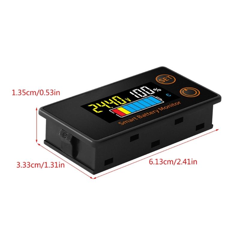 Battery Capacity Monitors, DC7V-100V Battery Meter,12v 24v 48v Battery Power Percentage Voltage Indicator Gauge