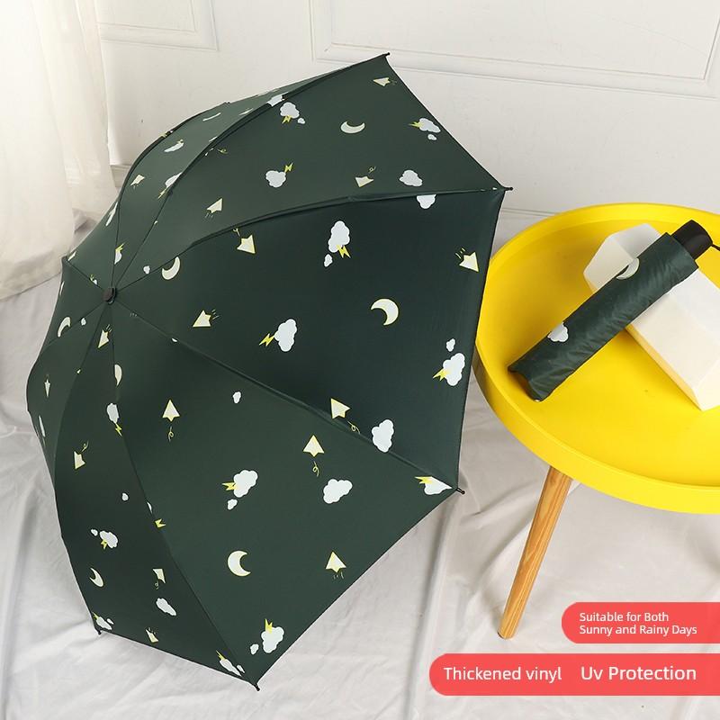 Automatic Umbrella Ins Style Men's and Women's Dual-Use Black Glue Sun Umbrella Sun Protection UV Protection Folding Sun Umbrella