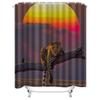 Leopard Sunset Wall Hanging Decor - Unique Home Decor Shower Curtain For Bathroom - Vibrant Wildlife Print Waterproof Durable