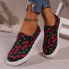 Fashion Trendy Canvas Shoes 2024 New Print Design Feel Round Toe One Step Daily Casual Comfortable Flat Shoes Zapatos De Mujer Sneakers