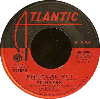 7inch Record SPINNERS - Mighty Love 453006 Atlantic 1973 US Soul/Funk Used