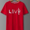 Lover Gun Print Men Round Crew Neck Short Sleeve Simple Style Tee Fashion Regular Fit T-Shirt Casual Top