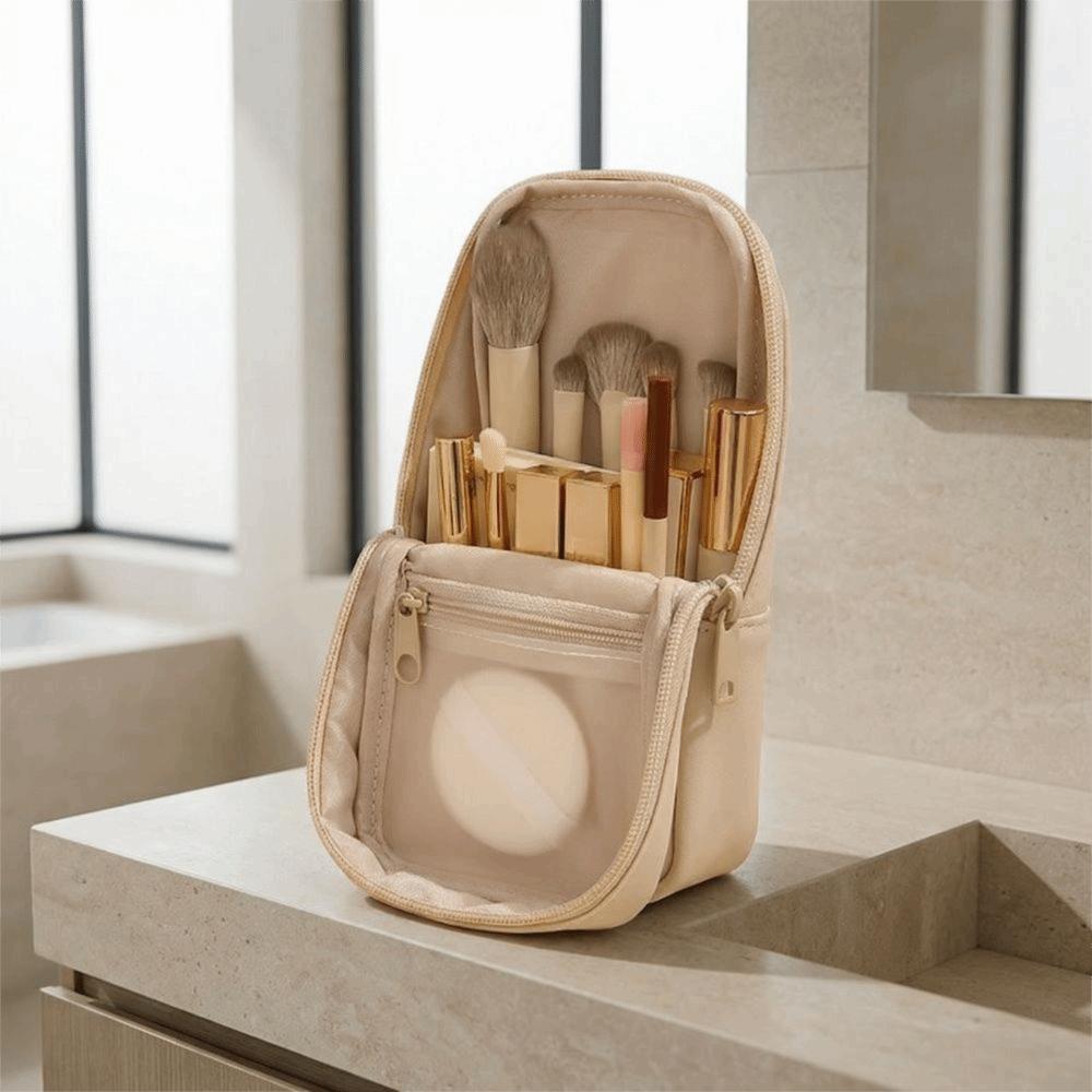 Zipper Makeup Brush Bag Large Capacity Pen Storage Organizer Case Women Toiletry Bag Bath Use