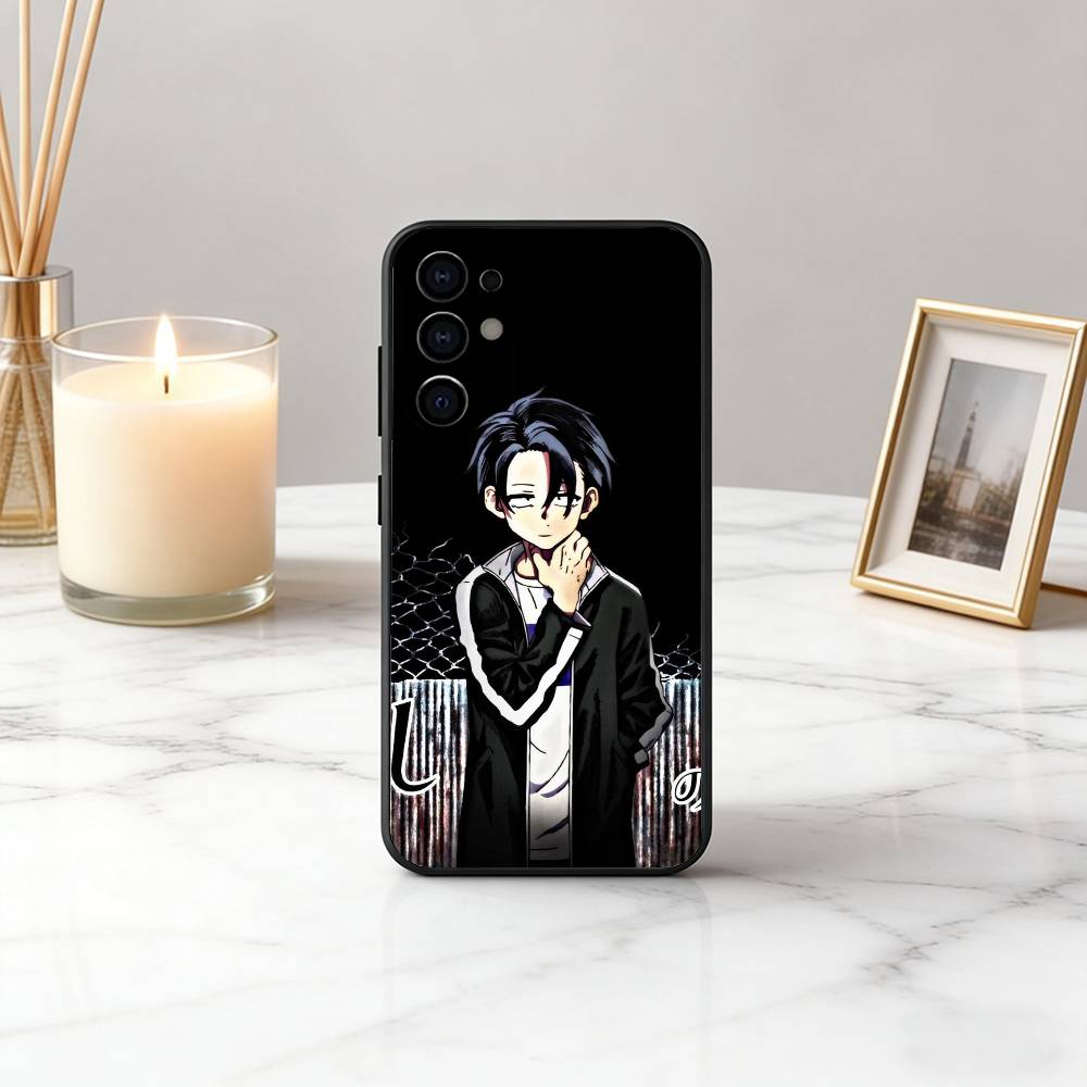 

K-Ko Y-Yamori C-Зов н-ночи-ей Чехол для телефона Черный Силикон Мягкий Для Samsung S25,S24,S21,S22,S23,S30,Ultra,S20,Plus,Fe,Lite Samsung S24fe