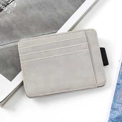 Basic Faux Leather Card Holder (Light Gray)
