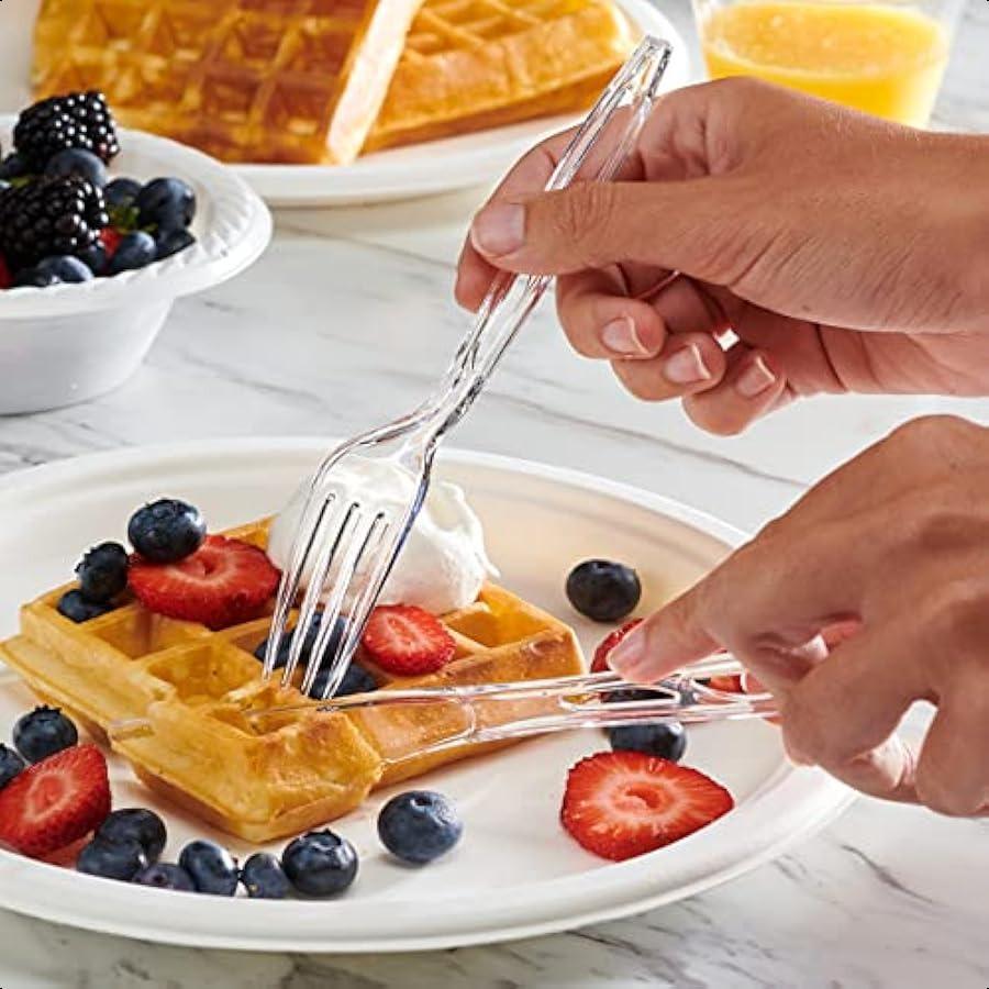 

[Набор Комбо из 192 штук] Премиальные Тяжелые Одноразовые Прозрачные Пластиковые Столовые Приборы 64 Вилки 64 Ложки 64 Ножа пластиковая посуда Столовые приборы United States