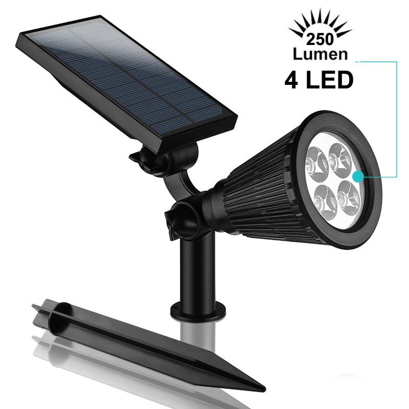 7-LED Solar Garden Spotlights for Outdoor Landscape and Lawn Lighting