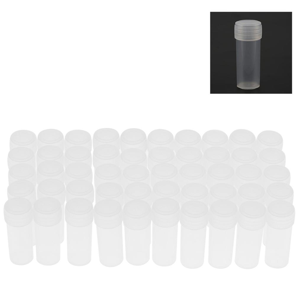 50 Pcs 5ml Volume Plastic Sample Bottles Small Storage Container