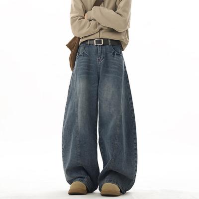 Nye herrejeans Amerikansk high street retro dekonstruktion syning løse brede ben gulvlang buks scimitarbukser