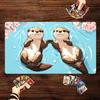 Kawaii Otter Cherry Blossom TCG Playmat 24"X14" Magic Play Mat Gamer Laptop Mousepad MTG Tabletop Accessories Trading Card Games