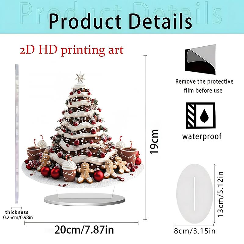 2025 Nová scéna Vánoční stolní středový doplněk 2D plochý akryl pro domácí kancelářskou dekoraci Party ozdoba